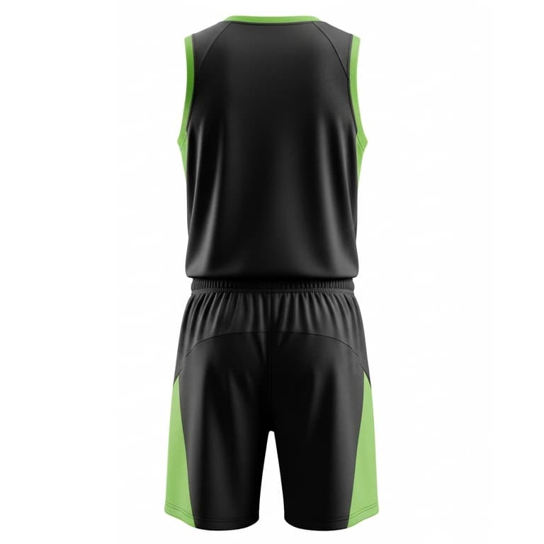 PerformancePro Men's Basketball Uniform Set - Black and Lime Green view 3