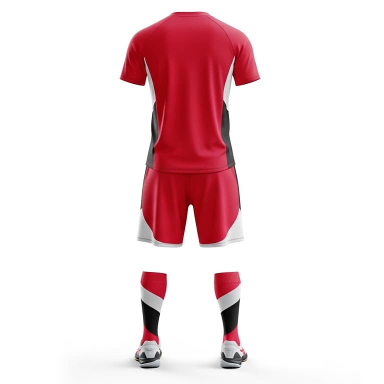 Men's Red, Black & White Performance Volleyball Jersey and Shorts Set | Athletic Team Kit view 3