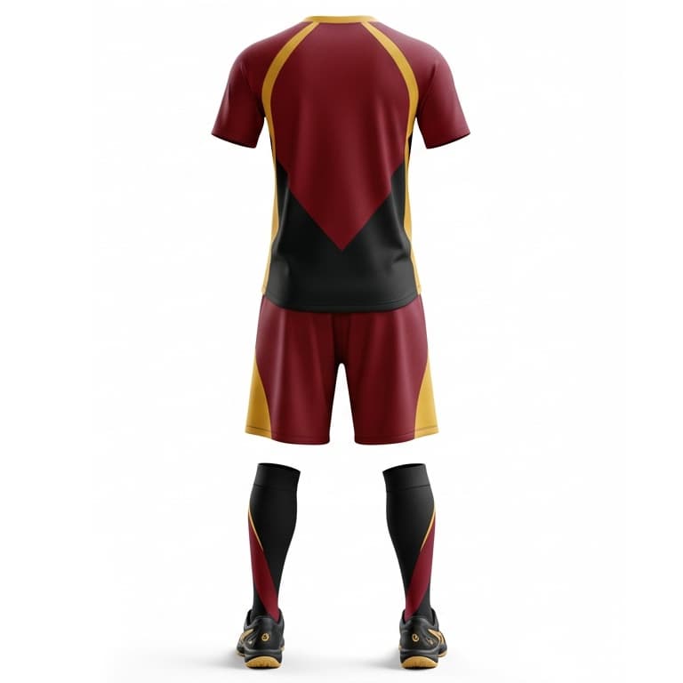 Men's Maroon & Black Performance Volleyball Jersey and Shorts Set | Dynamic Athletic Kit view 3