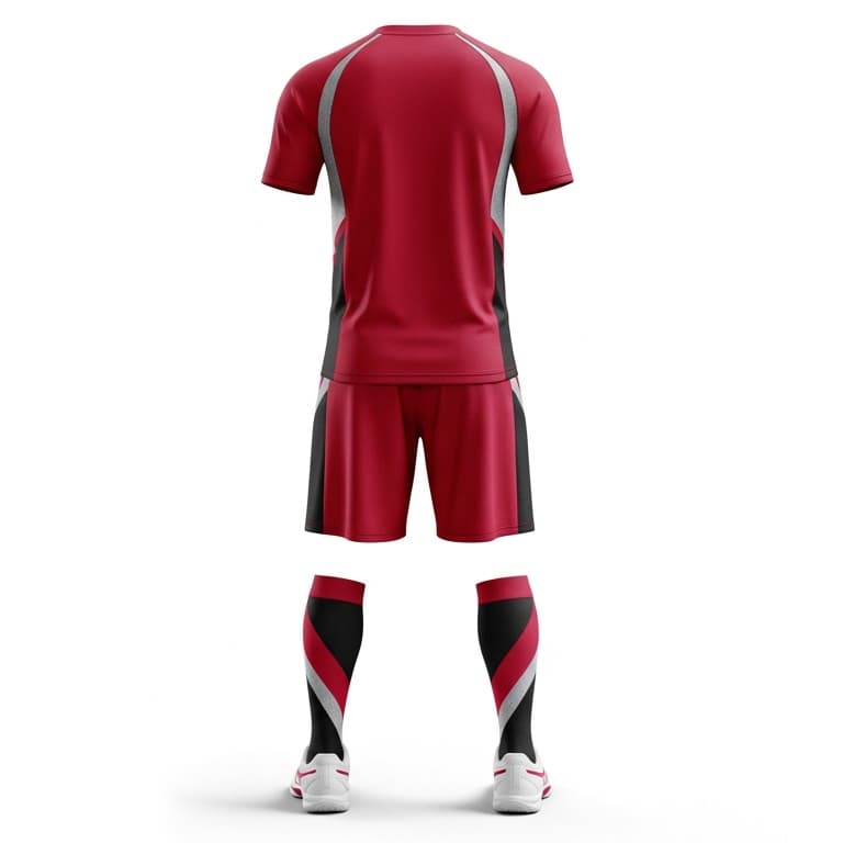 Men's Maroon & Grey Performance Volleyball Jersey and Shorts Set | Athletic Team Kit view 3
