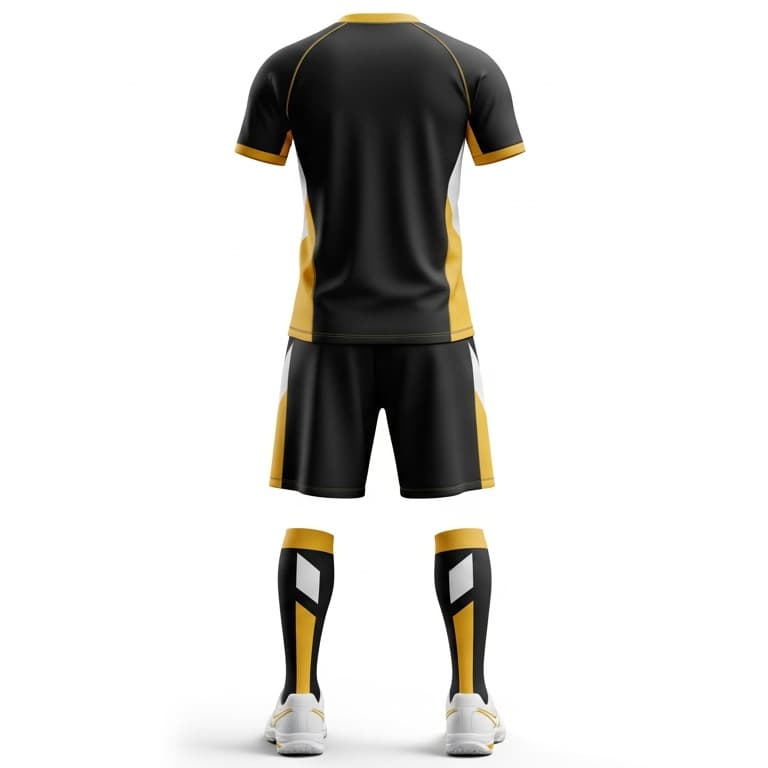 Men's Black & Gold Performance Volleyball Jersey and Shorts Set | Athletic Team Kit view 2