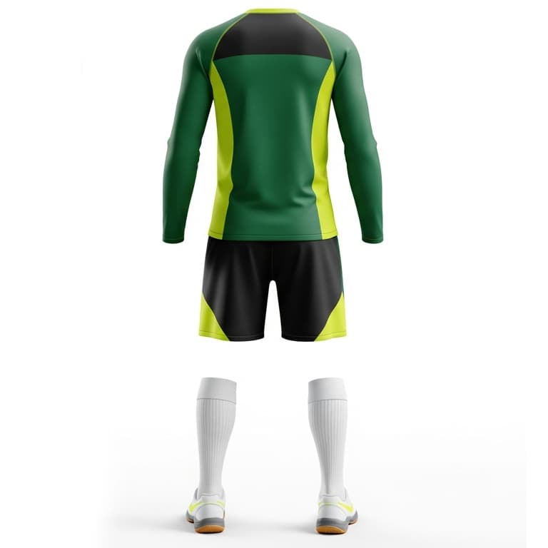 Men's Green & Black Long-Sleeve Performance Volleyball Jersey and Shorts Set | Dynamic Athletic Kit view 3