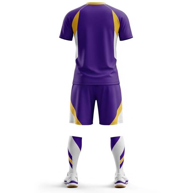 Men's Purple & Gold Performance Volleyball Jersey and Shorts Set | Athletic Team Kit view 2