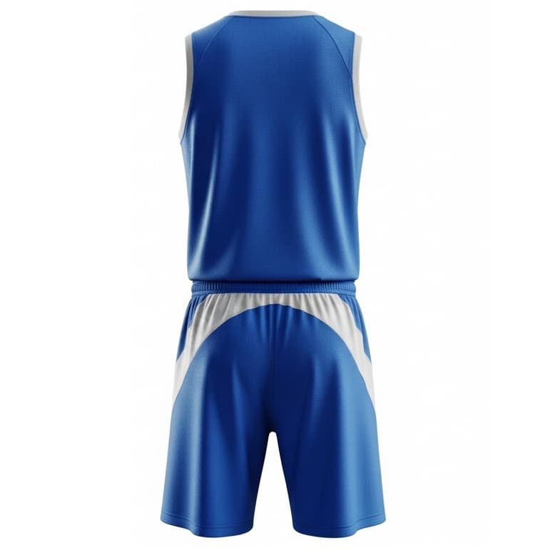 Men's Blue & White Sublimated Basketball Jersey & Shorts Set - Performance Team Uniform view 3