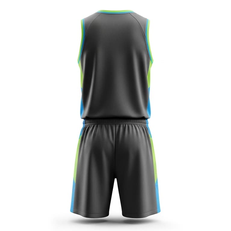 Men's Performance Basketball Uniform Set - Geometric Grey Jersey & Shorts view 3