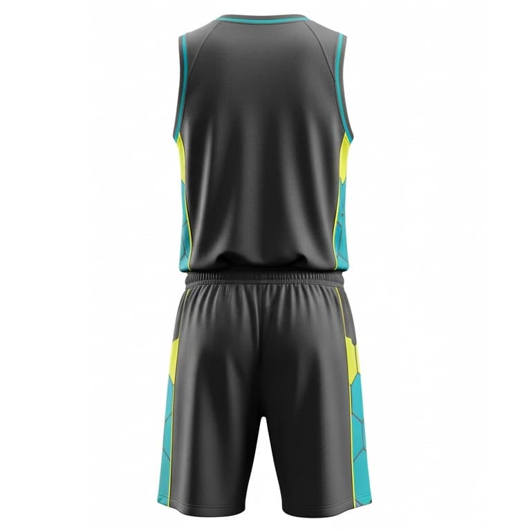 Men's Lightweight Pro-Mesh Basketball Jersey & Shorts Set - Hexagon Design view 3