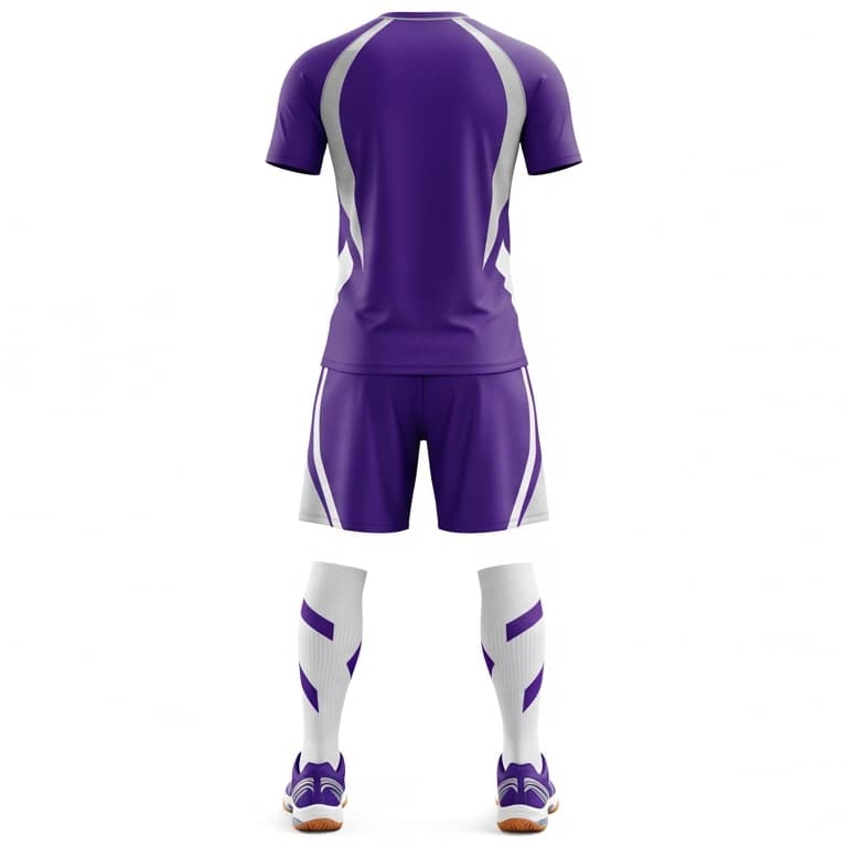 Unisex Purple & White Volleyball Jersey and Shorts Set - Pro-Fit Lightweight Uniform view 3