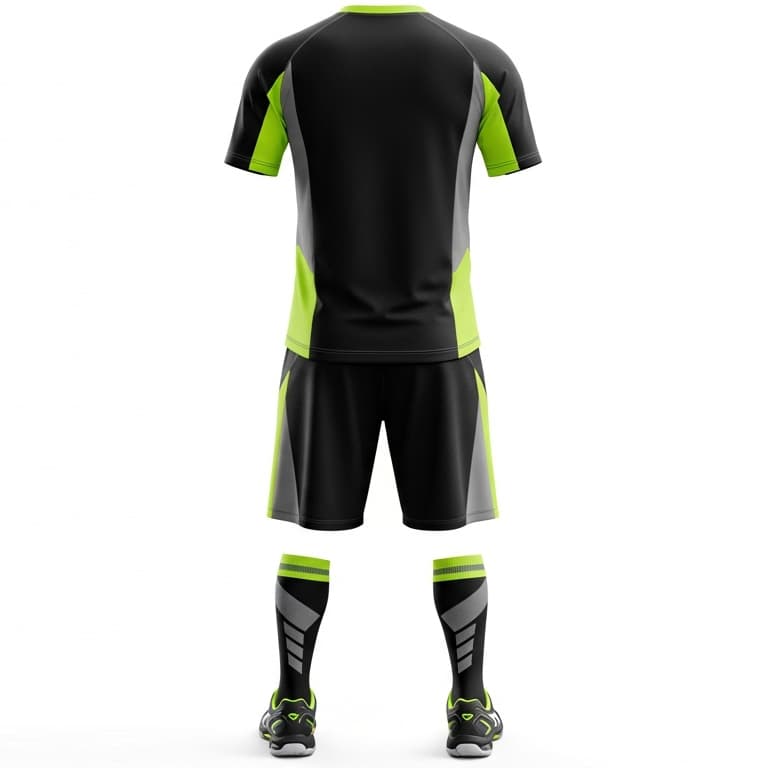 Men's Black & Neon Green Volleyball Jersey Set - Premium Performance Uniform view 3