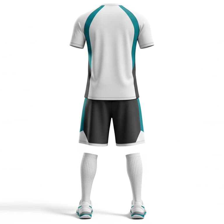 Men's White & Teal Volleyball Jersey Set - Premium Performance Uniform view 3