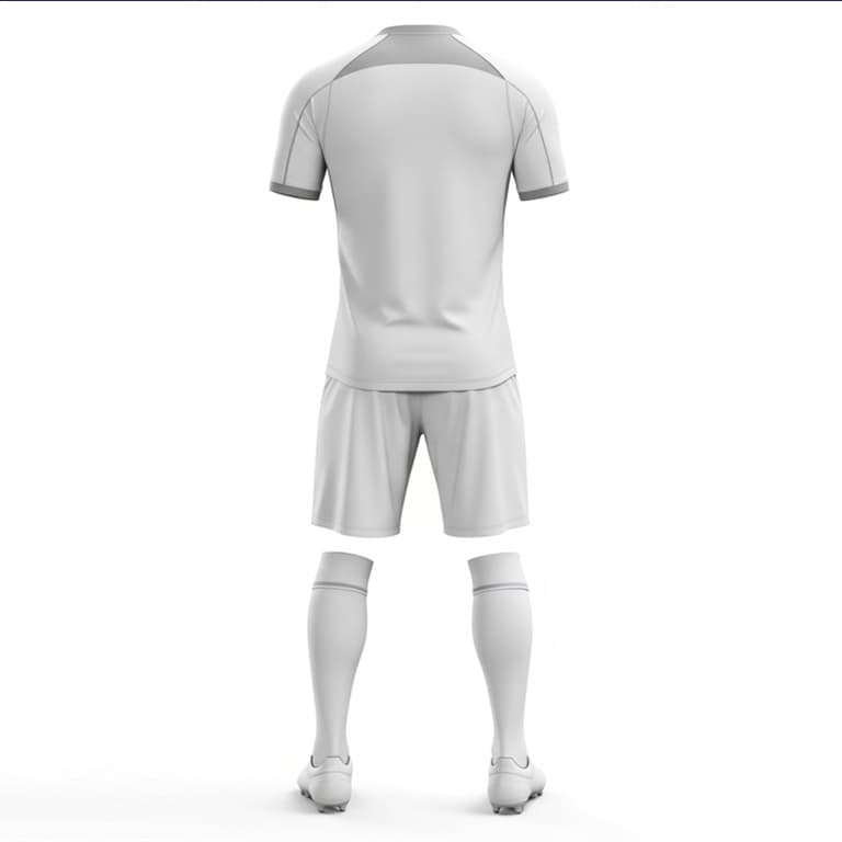 Men's Elite White & Grey Soccer Uniform Kit view 3