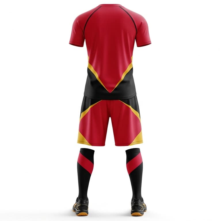 Men's Red & Black Volleyball Jersey Set - Premium Performance Uniform view 3