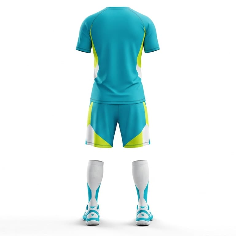 Men's Teal & Lime Green Volleyball Jersey Set - Lightweight & Breathable Uniform view 3