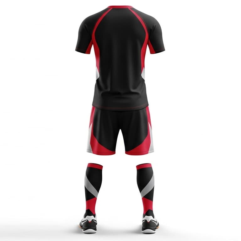 High-Performance Volleyball Uniform Set - Red & Black Athletic Gear for Men view 3