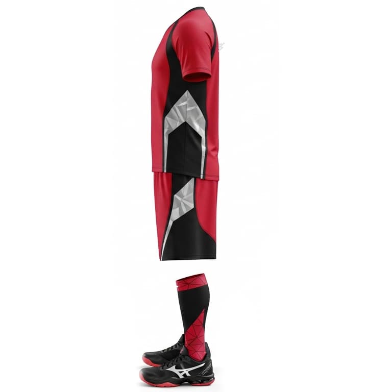 Men's Elite Pro Volleyball Uniform - Dark Blue & Aqua Performance Kit view 3