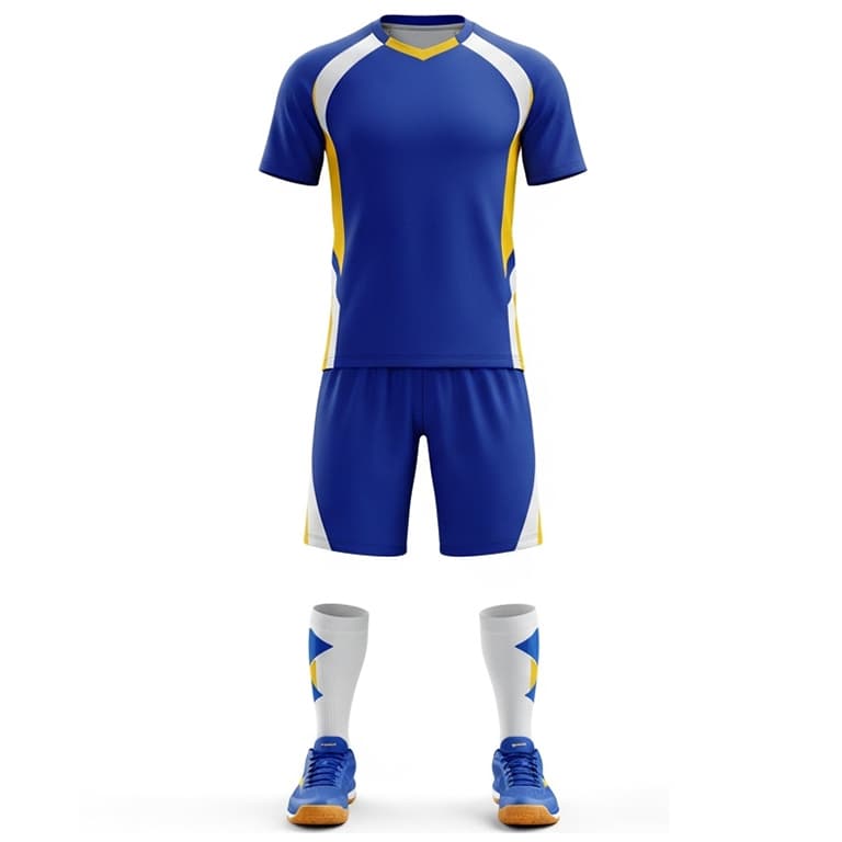 Men's Blue & Yellow Athletic Volleyball Jersey and Shorts Set | Performance Sports Kit