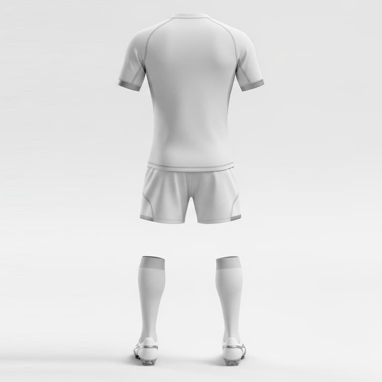 Classic White Rugby Uniform Set - Jersey, Shorts, and Socks view 2