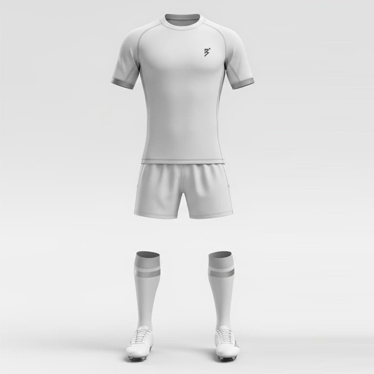 Classic White Rugby Uniform Set - Jersey, Shorts, and Socks