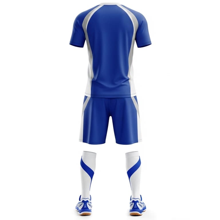 Men's Elite Blue & White Volleyball Jersey and Shorts Set | Performance Athletic Kit view 3