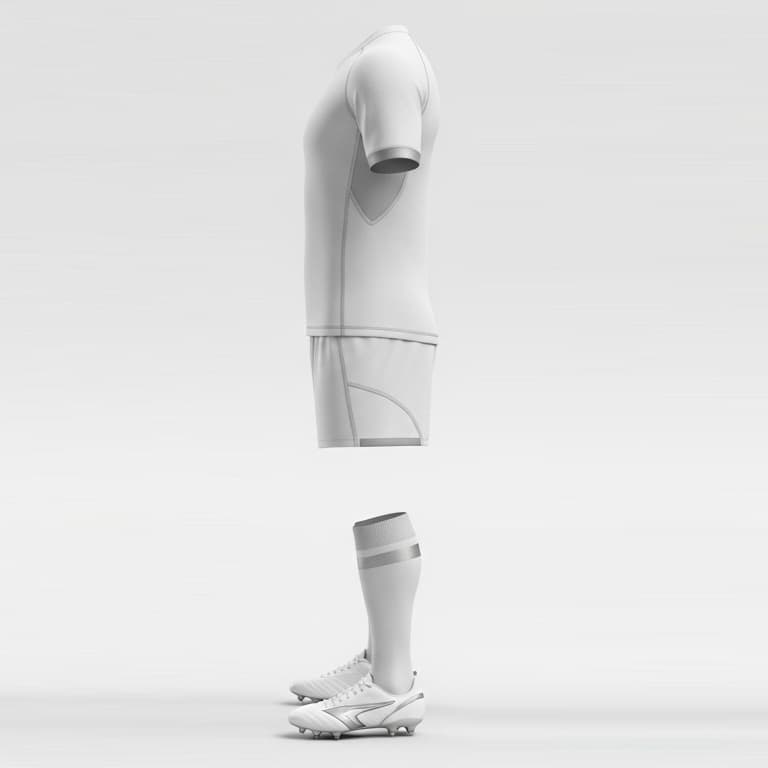 Classic White Rugby Uniform Set - Jersey, Shorts, and Socks view 3