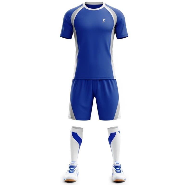 Men's Elite Blue & White Volleyball Jersey and Shorts Set | Performance Athletic Kit