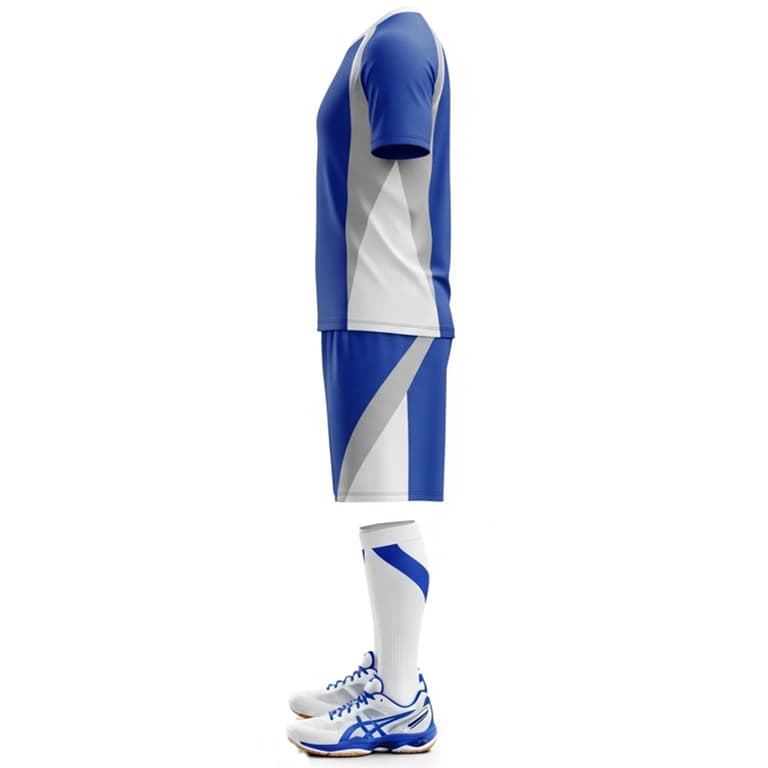 Men's Elite Blue & White Volleyball Jersey and Shorts Set | Performance Athletic Kit view 2