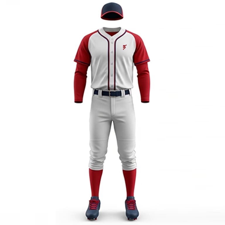 High-Performance Red & White Baseball Uniform Set