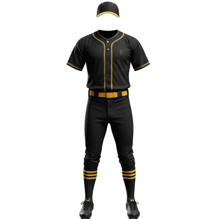 Premium Black & Gold Baseball Uniform Set