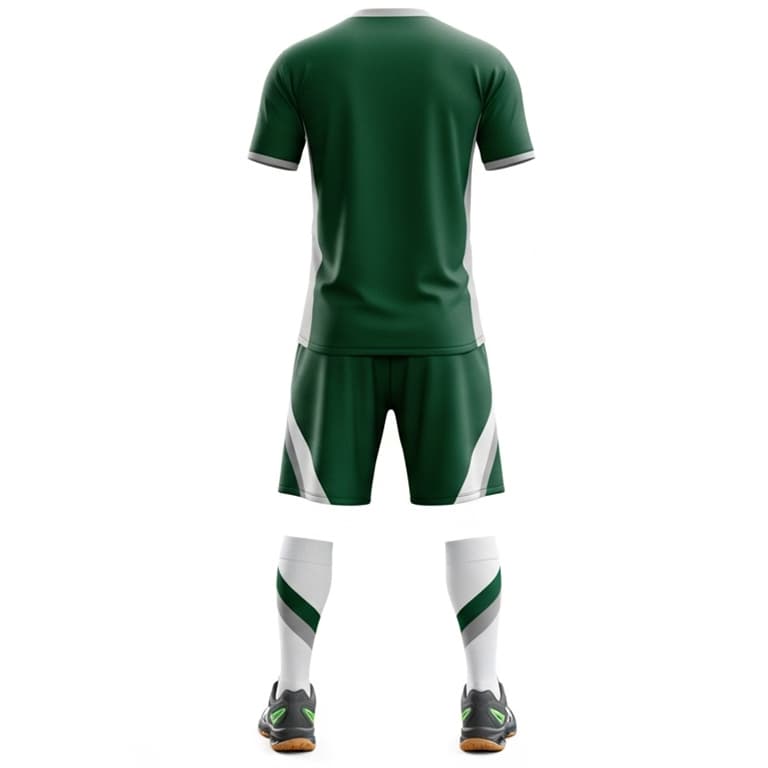 Men's Green & Grey Performance Volleyball Jersey and Shorts Set | Athletic Team Kit view 2