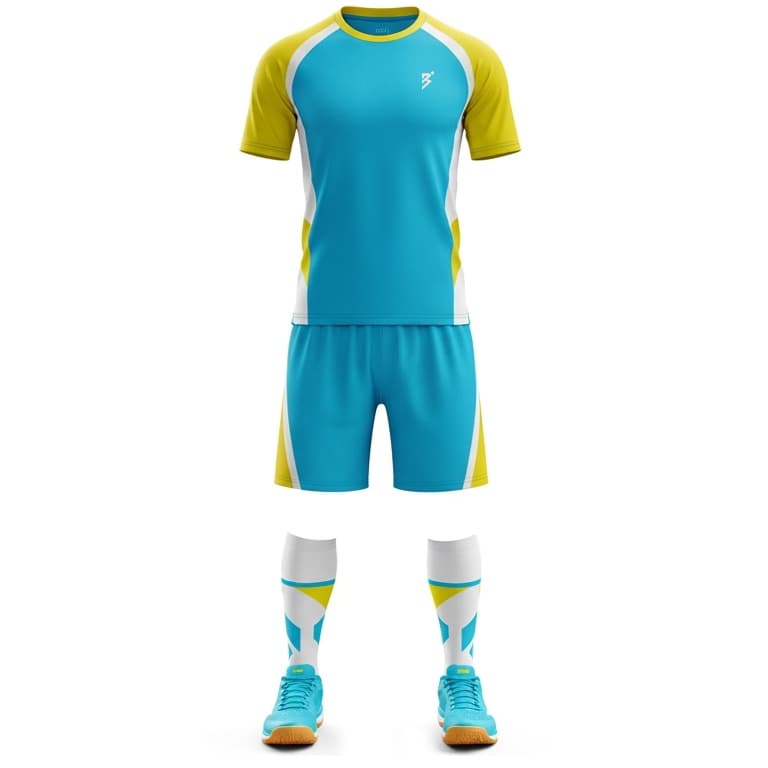 Men's Blue & Yellow Performance Volleyball Jersey and Shorts Set | Athletic Team Kit