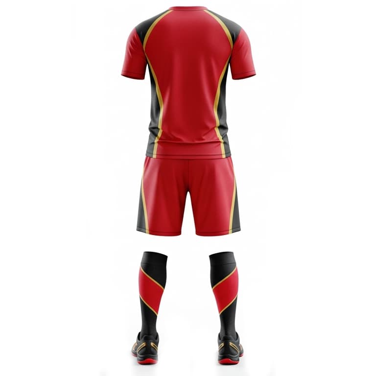 Men's Red & Black Performance Volleyball Jersey and Shorts Set | Athletic Team Kit view 2