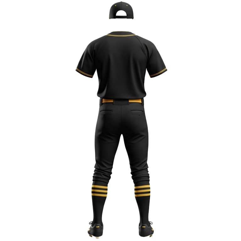 Premium Black & Gold Baseball Uniform Set view 2