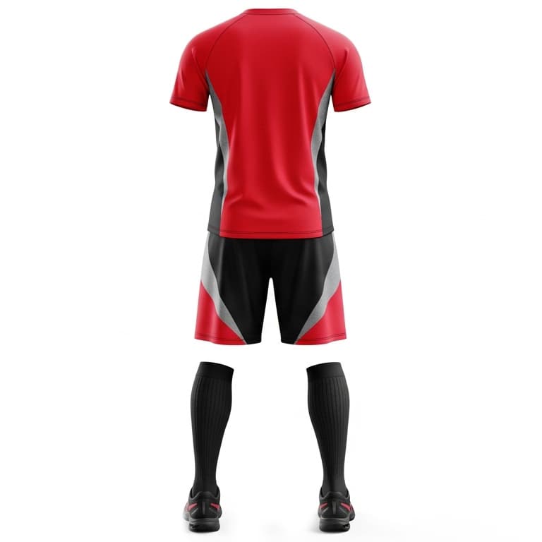 Men's Red & Black Performance Volleyball Jersey and Shorts Set | Athletic Team Kit view 2