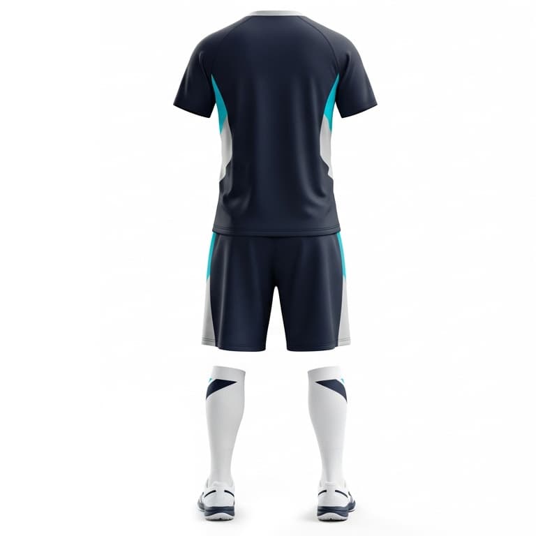 Men's Navy & Aqua Performance Volleyball Jersey and Shorts Set | Athletic Team Kit view 2