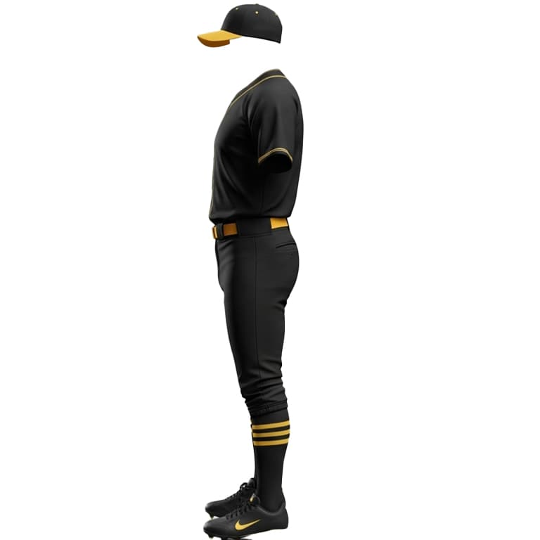 Premium Black & Gold Baseball Uniform Set view 3