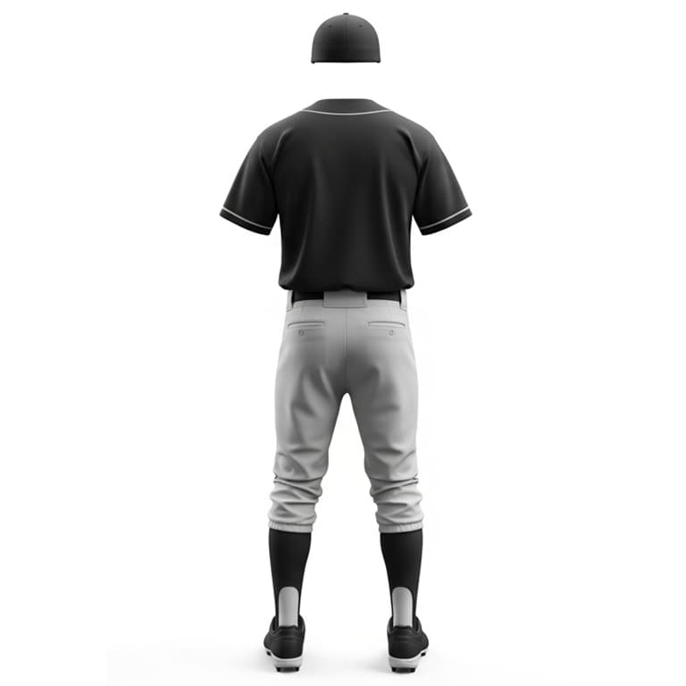Men's Classic Black & Grey Baseball Uniform Kit view 2