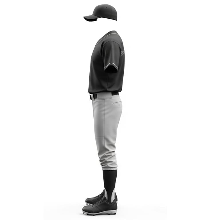 Men's Classic Black & Grey Baseball Uniform Kit view 3