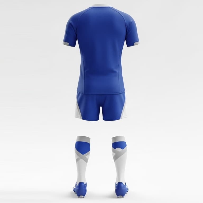 Men's Blue & White Rugby Team Uniform Set – Jersey, Shorts & Socks view 2