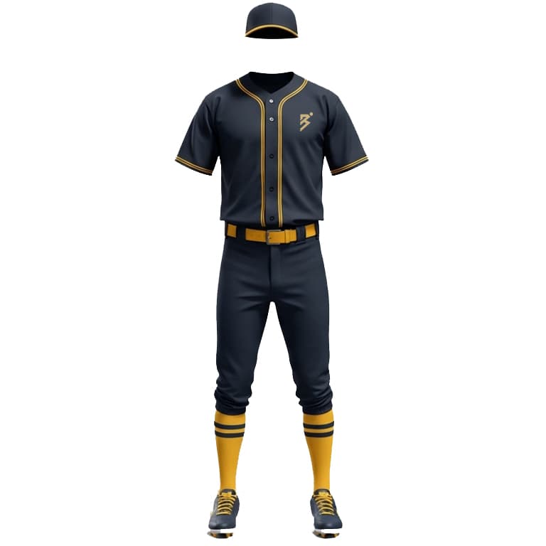 Classic Navy & Gold Baseball Uniform Set