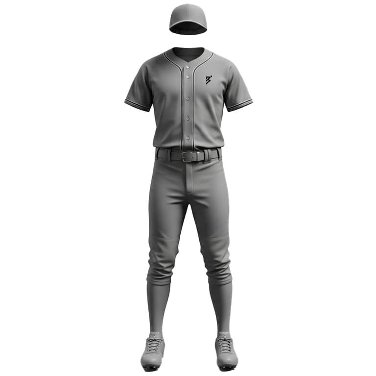 Men's Premium All-Grey Baseball Uniform Kit