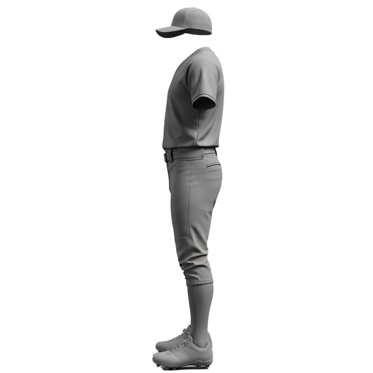 Men's Premium All-Grey Baseball Uniform Kit view 2