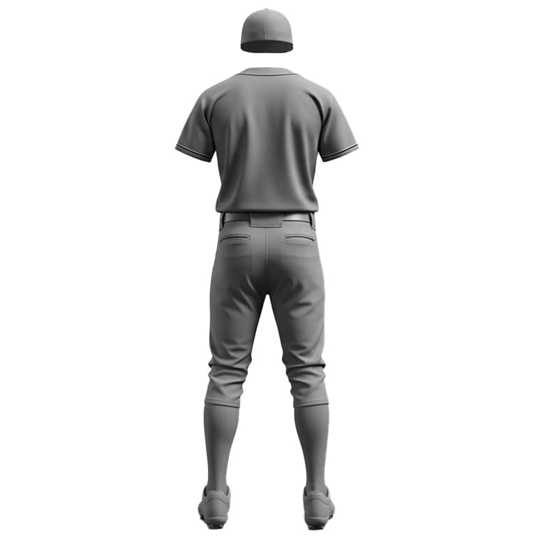 Men's Premium All-Grey Baseball Uniform Kit view 3