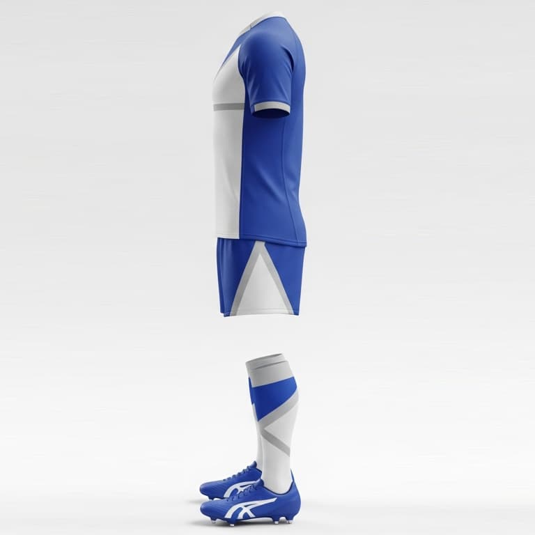 Men's Blue & White Rugby Team Uniform Set – Jersey, Shorts & Socks view 3