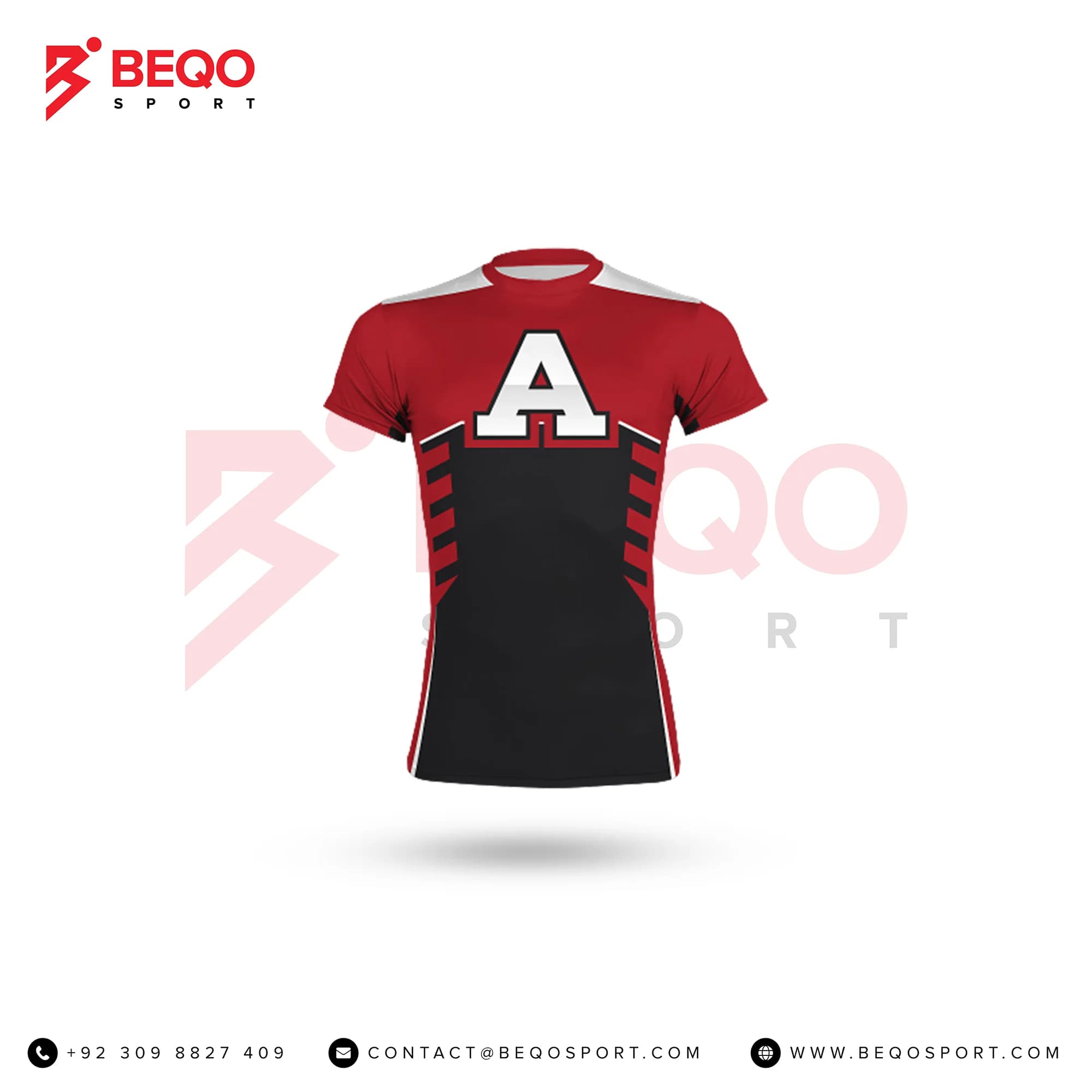 Black And Red Wrestling Short Sleeve Compression Tee