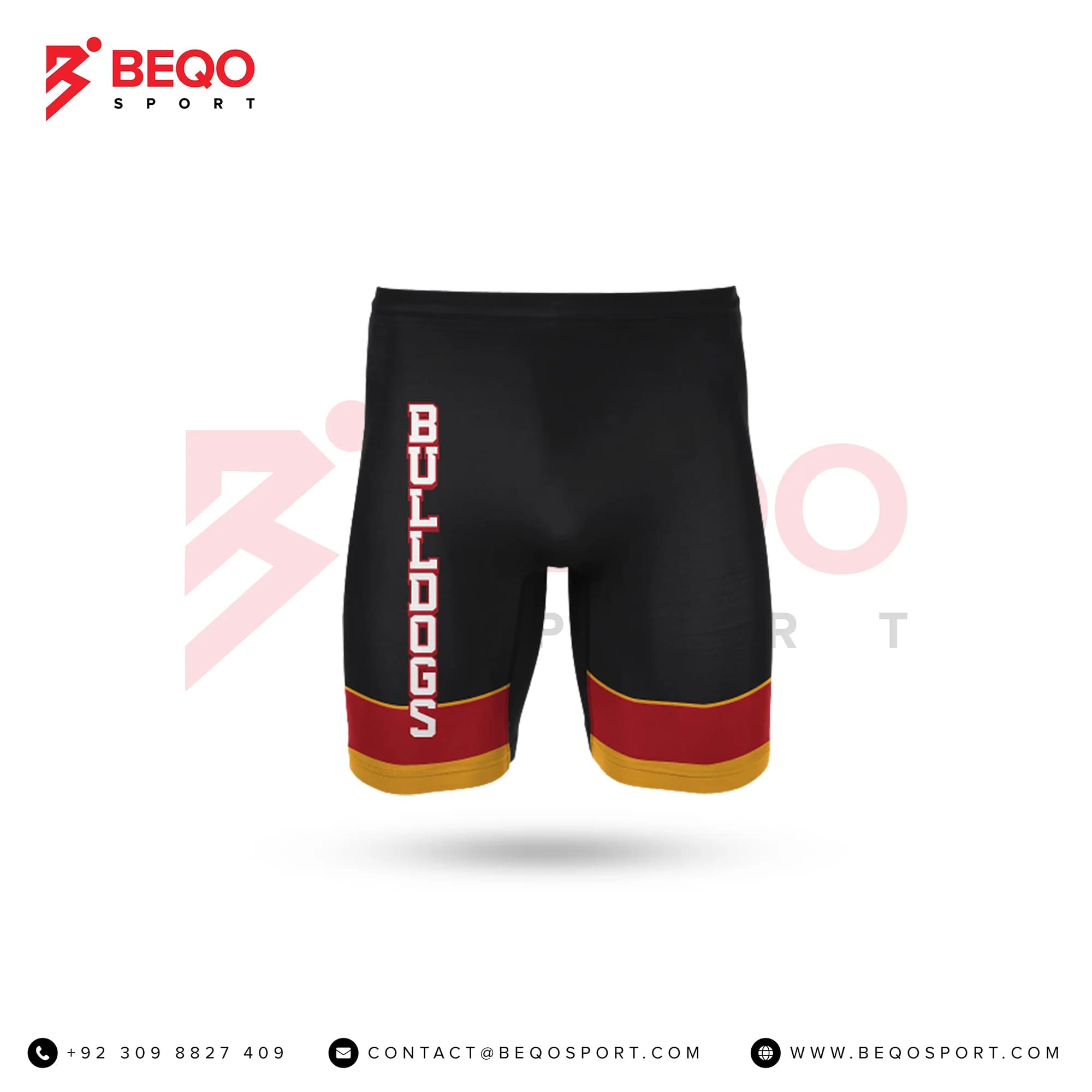 Black And Red Yellow Lines Wrestling Compression Shorts