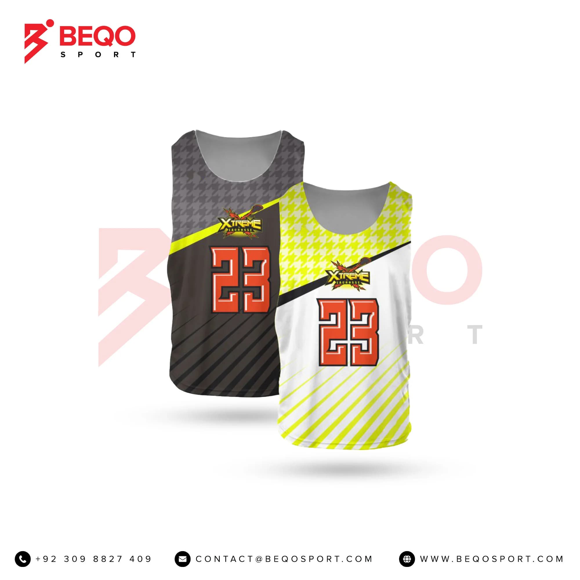 Black And Yellow Reversible Lacrosse Practice Jerseys