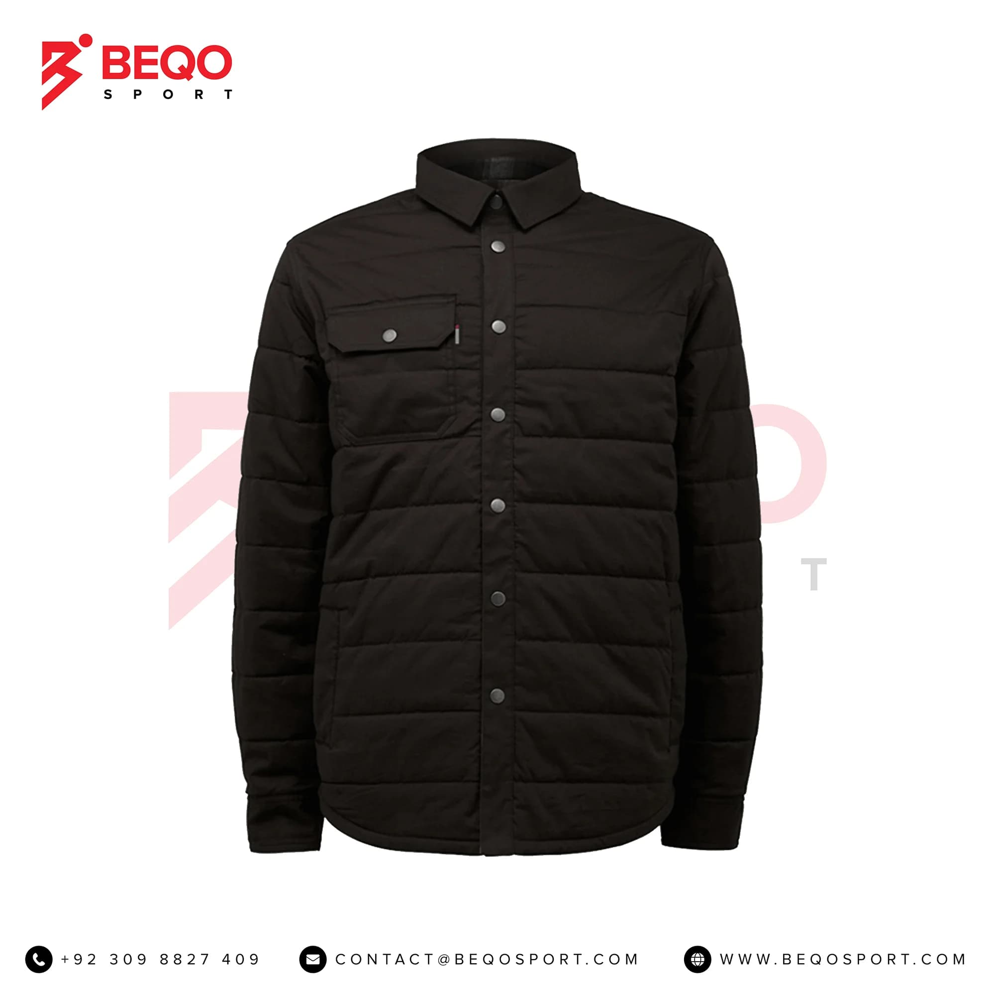 Black Insulated Comfortable Jacket with Front Buttons