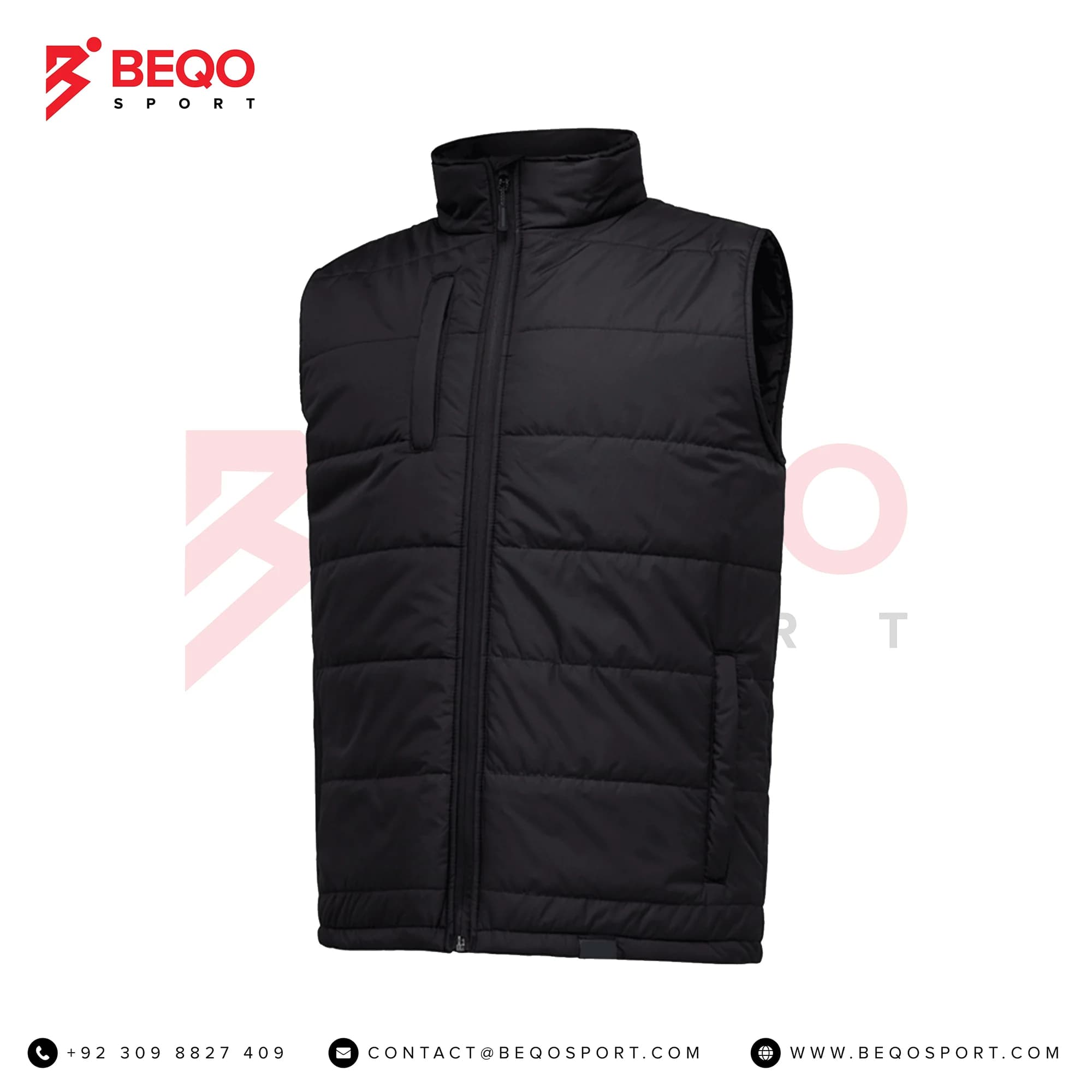 Black Quilted Vest with Internal Fleece Lining