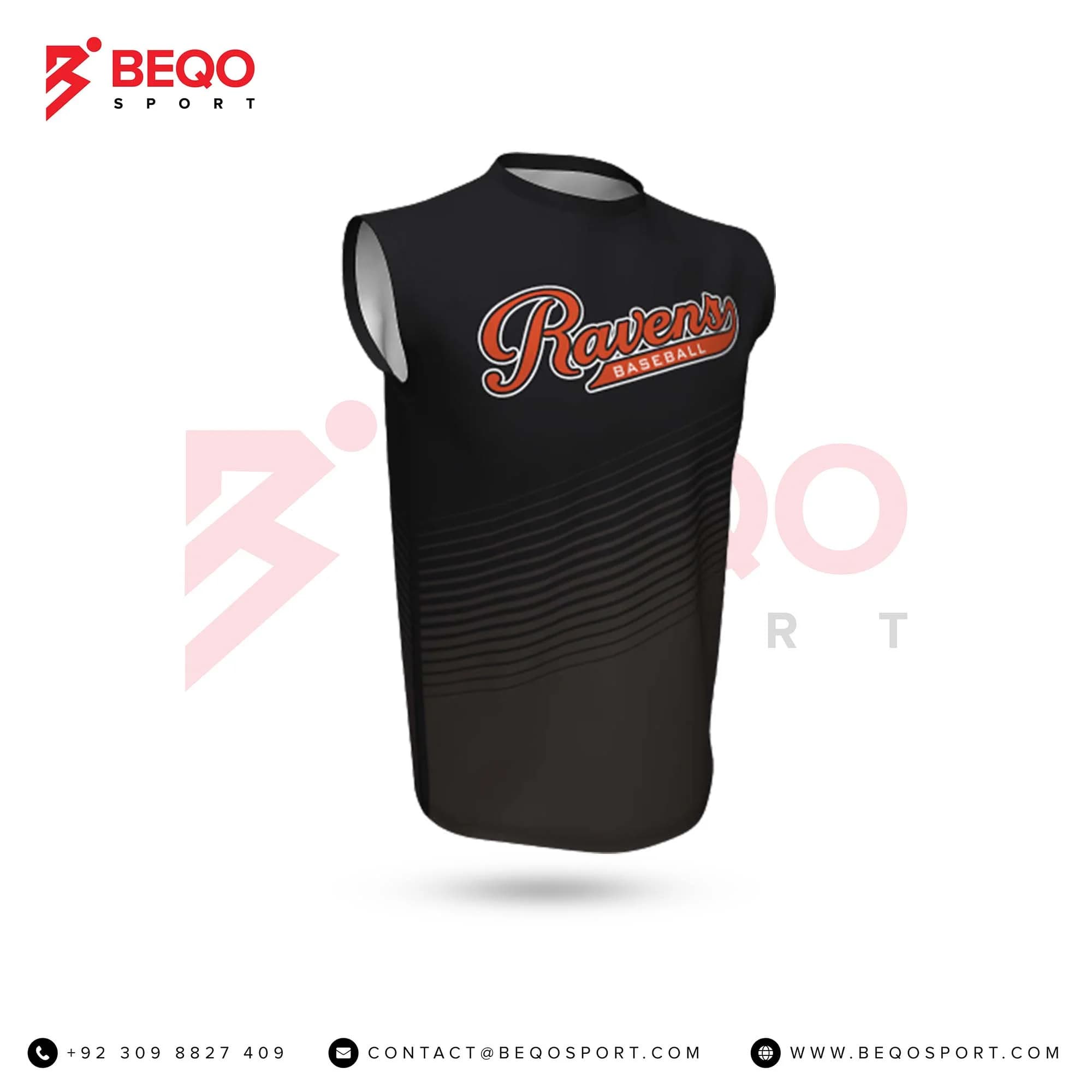 Black Sublimated Baseball Crew Neck Jersey