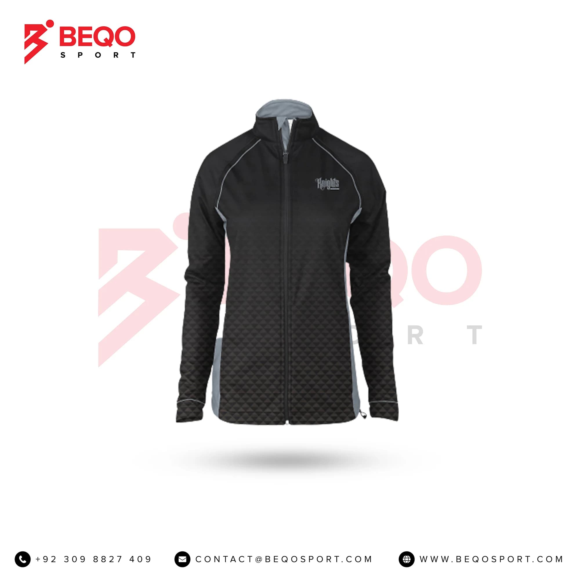 Black and Grey Ladies Verge Warm-Up Full-Zip Jacket