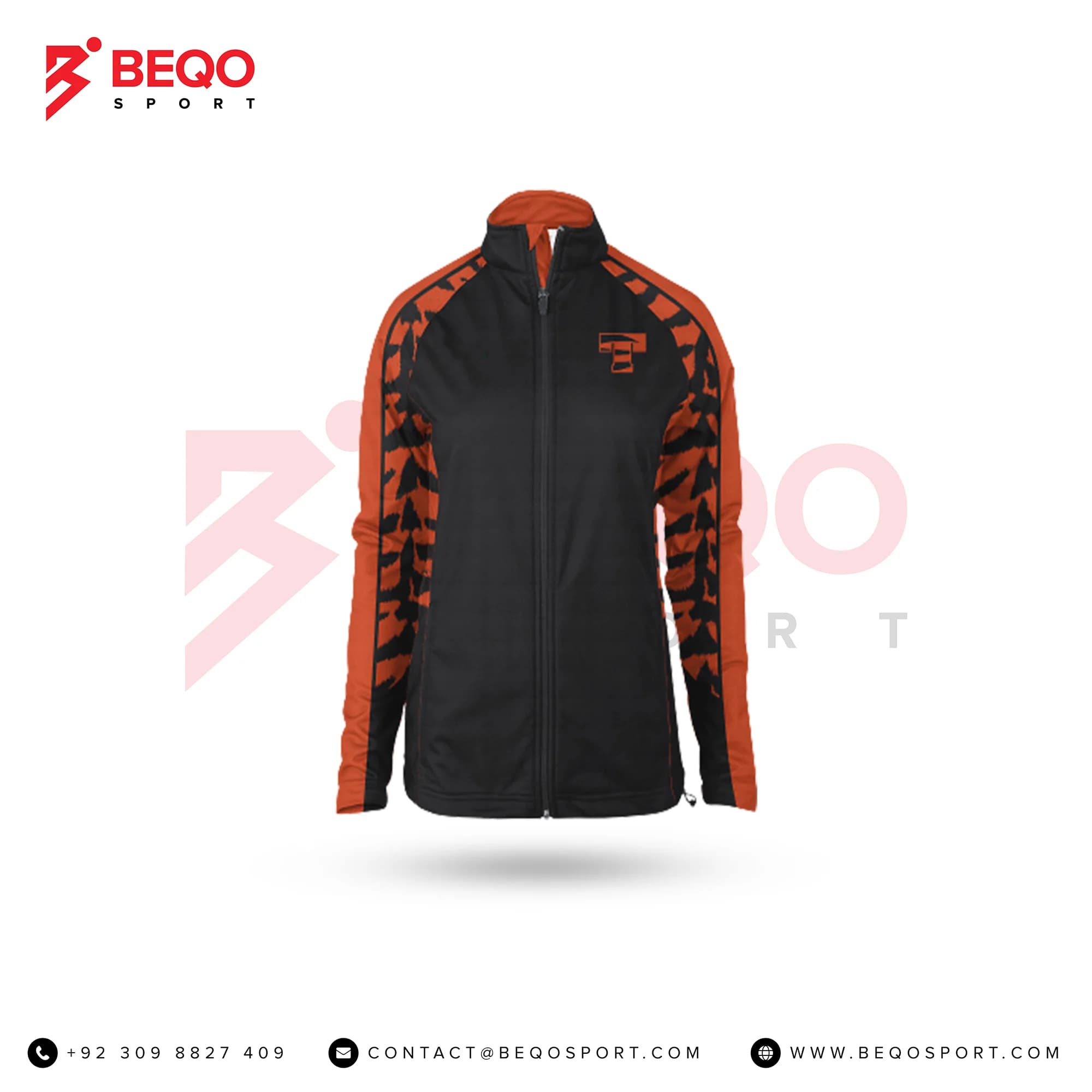 Black and Orange Ladies Verge Warm-Up Full-Zip Jacket